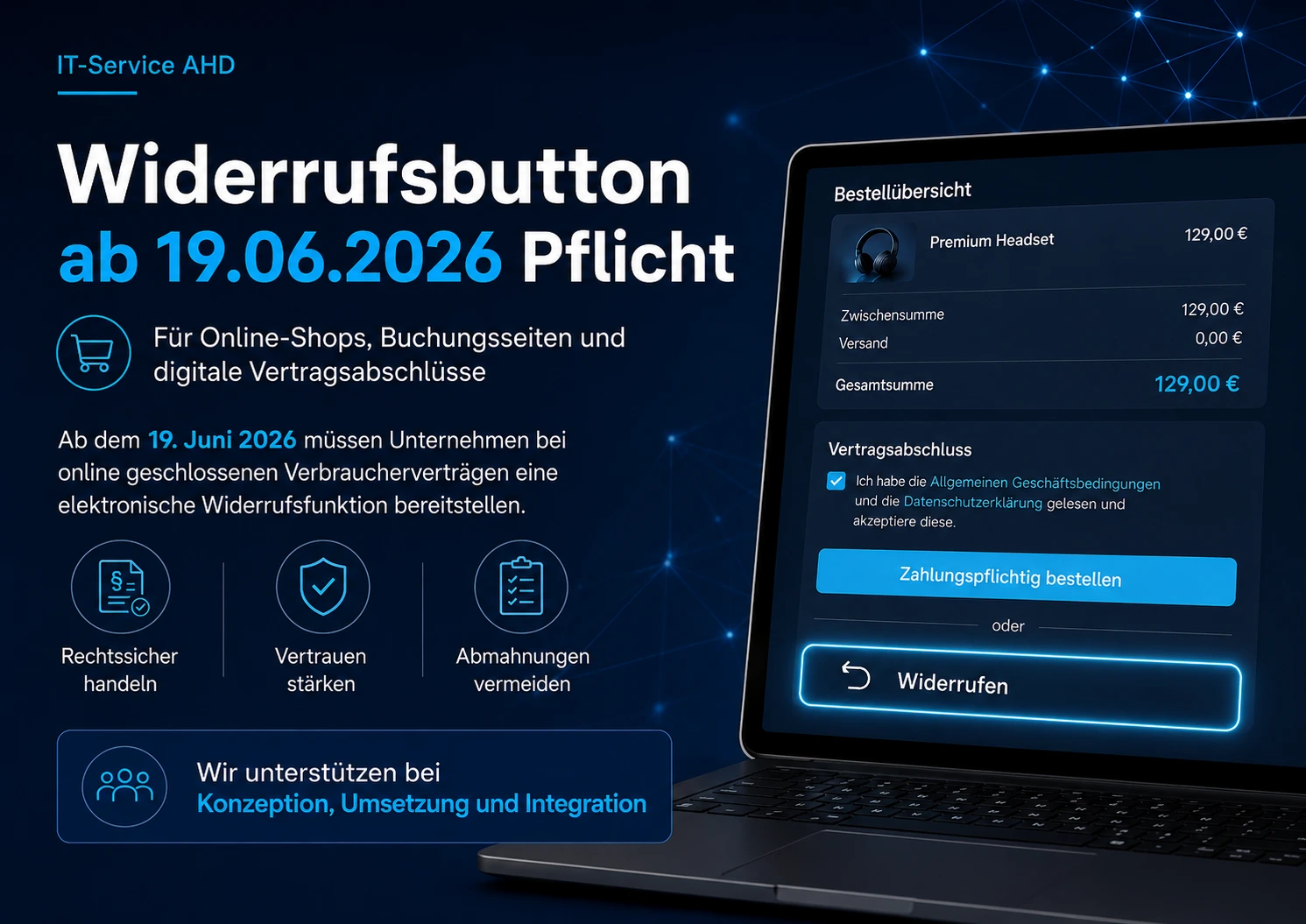 Pflicht Einführung Widerrufbutton 
